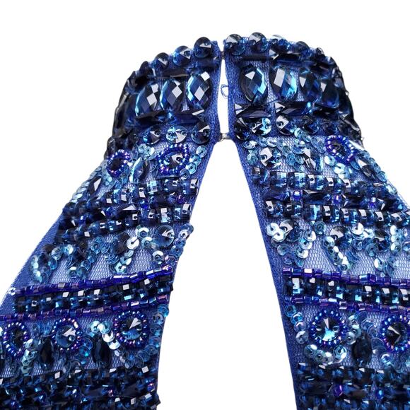 Sherri Hill Blue Two Piece Cocktail Homecoming Dress Embellished Short Skirt 0 - Picture 10 of 16